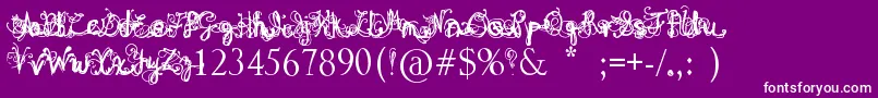 DenneAngel-Schriftart – Weiße Schriften auf violettem Hintergrund