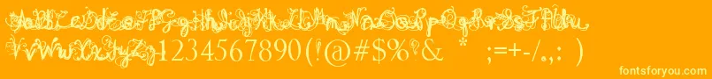 フォントDenneAngel – オレンジの背景に黄色の文字