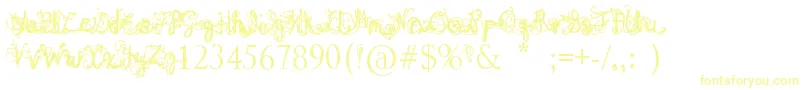 DenneAngel Font – Yellow Fonts on White Background