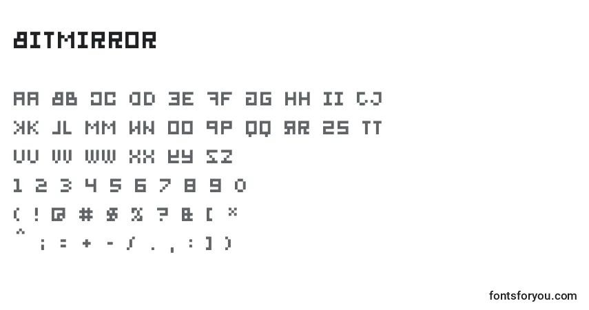Bitmirror-fontti – aakkoset, numerot, erikoismerkit
