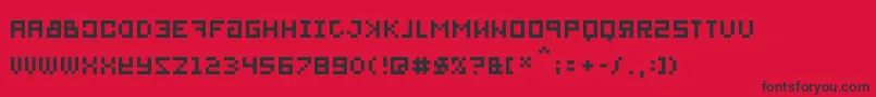 フォントBitmirror – 赤い背景に黒い文字