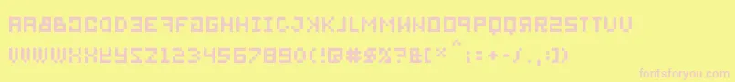 Bitmirror-fontti – vaaleanpunaiset fontit keltaisella taustalla
