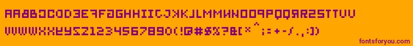 Bitmirror-Schriftart – Violette Schriften auf orangefarbenem Hintergrund