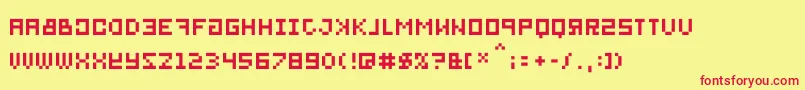 Bitmirror-fontti – punaiset fontit keltaisella taustalla