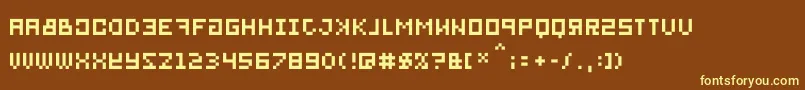 Bitmirror-fontti – keltaiset fontit ruskealla taustalla