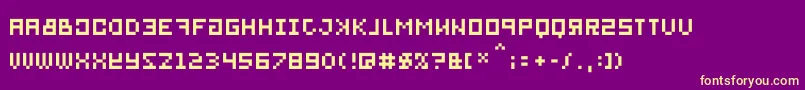 Bitmirror-fontti – keltaiset fontit violetilla taustalla