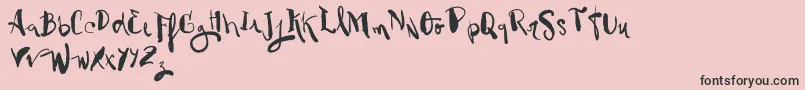 Blackhair-Schriftart – Schwarze Schriften auf rosa Hintergrund