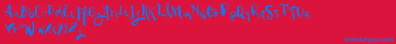 Blackhair Font – Blue Fonts on Red Background