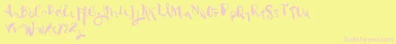 Blackhair-Schriftart – Rosa Schriften auf gelbem Hintergrund