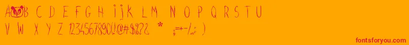 Screamyhand-Schriftart – Rote Schriften auf orangefarbenem Hintergrund