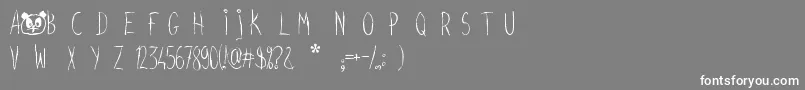 フォントScreamyhand – 灰色の背景に白い文字