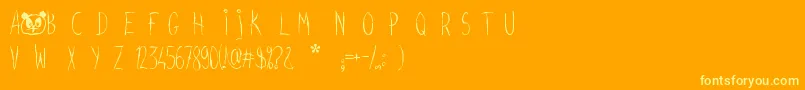 Screamyhand Font – Yellow Fonts on Orange Background