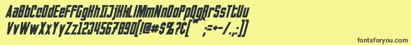 InvadersItalic Font – Black Fonts on Yellow Background