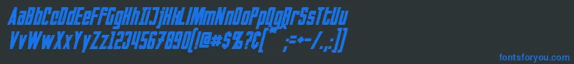InvadersItalic Font – Blue Fonts on Black Background