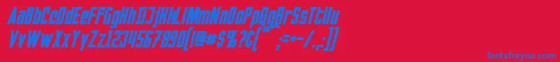InvadersItalic Font – Blue Fonts on Red Background