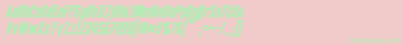 InvadersItalic Font – Green Fonts on Pink Background