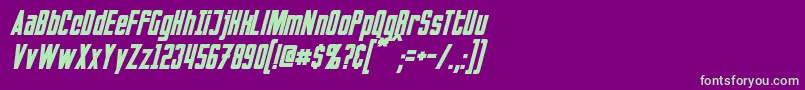 InvadersItalic Font – Green Fonts on Purple Background