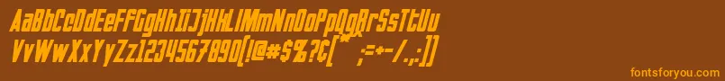 Czcionka InvadersItalic – pomarańczowe czcionki na brązowym tle