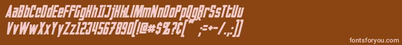 InvadersItalic Font – Pink Fonts on Brown Background