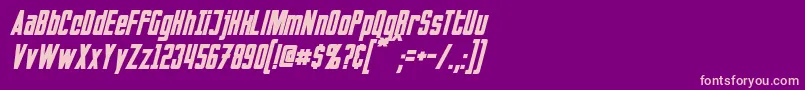 InvadersItalic Font – Pink Fonts on Purple Background