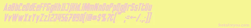 InvadersItalic Font – Pink Fonts on Yellow Background