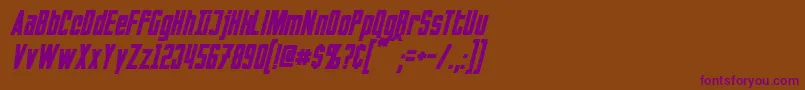 InvadersItalic Font – Purple Fonts on Brown Background