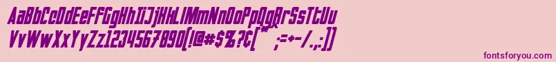 Шрифт InvadersItalic – фиолетовые шрифты на розовом фоне
