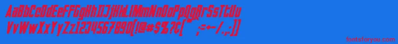 InvadersItalic Font – Red Fonts on Blue Background