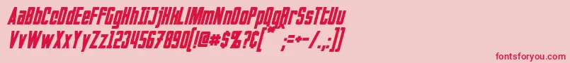 InvadersItalic Font – Red Fonts on Pink Background