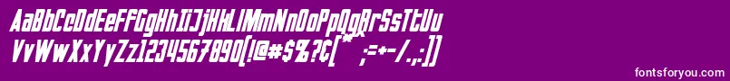InvadersItalic Font – White Fonts on Purple Background