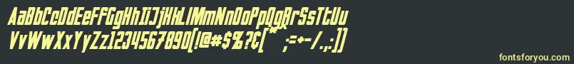 InvadersItalic-fontti – keltaiset fontit mustalla taustalla