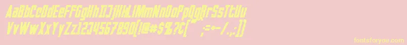 InvadersItalic Font – Yellow Fonts on Pink Background