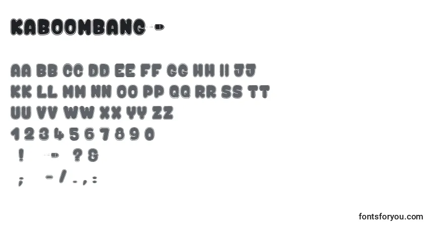 Czcionka Kaboombang$ – alfabet, cyfry, specjalne znaki