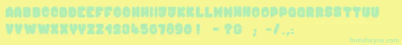 Kaboombang$ Font – Green Fonts on Yellow Background