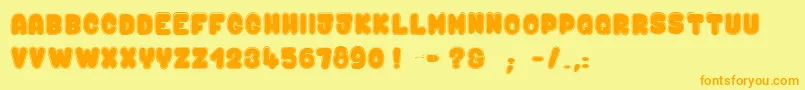 Kaboombang$ Font – Orange Fonts on Yellow Background