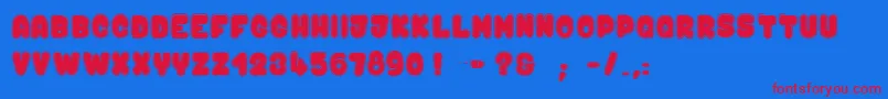 Kaboombang$ Font – Red Fonts on Blue Background