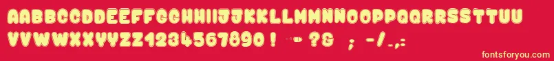 Kaboombang$ Font – Yellow Fonts on Red Background