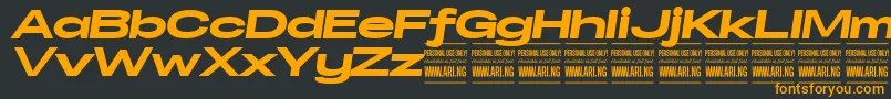 SpecifypersonalExexpblackitali-Schriftart – Orangefarbene Schriften auf schwarzem Hintergrund