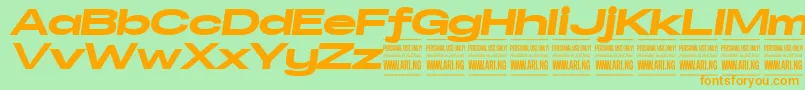 Police SpecifypersonalExexpblackitali – polices orange sur fond vert