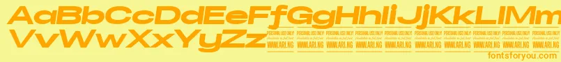SpecifypersonalExexpblackitali Font – Orange Fonts on Yellow Background