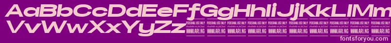 SpecifypersonalExexpblackitali Font – Pink Fonts on Purple Background