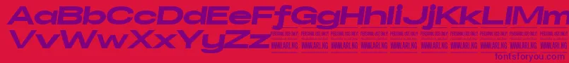 SpecifypersonalExexpblackitali Font – Purple Fonts on Red Background