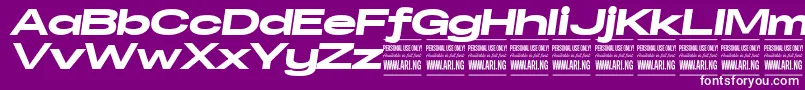 SpecifypersonalExexpblackitali Font – White Fonts on Purple Background