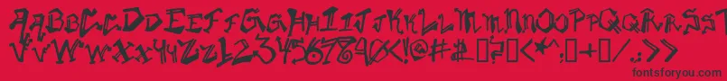フォントKrylongothic – 赤い背景に黒い文字