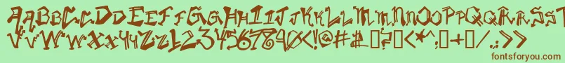 Krylongothic Font – Brown Fonts on Green Background