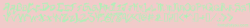 Krylongothic Font – Green Fonts on Pink Background