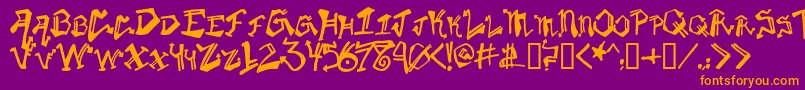 Krylongothic Font – Orange Fonts on Purple Background