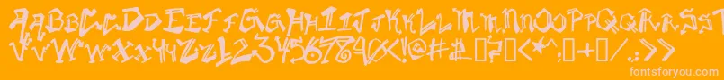 Krylongothic Font – Pink Fonts on Orange Background