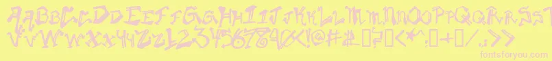 Krylongothic Font – Pink Fonts on Yellow Background