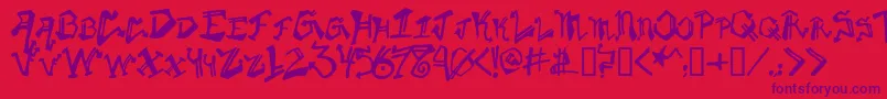 Krylongothic Font – Purple Fonts on Red Background